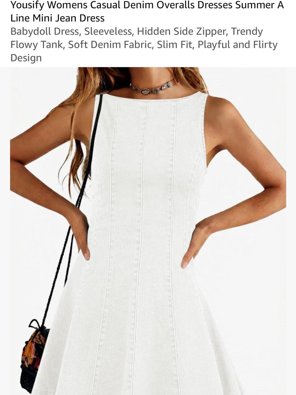 Sleeveless Mini A-Line Dress in White